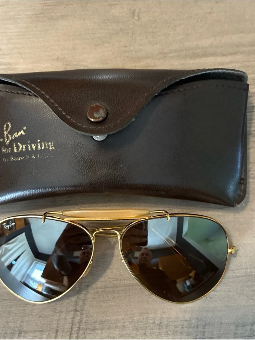B&L RAY-BAN OUTDOORSMAN AVIATOR SUNGLASSES 58-14 teardrop cable gold lomb 98692